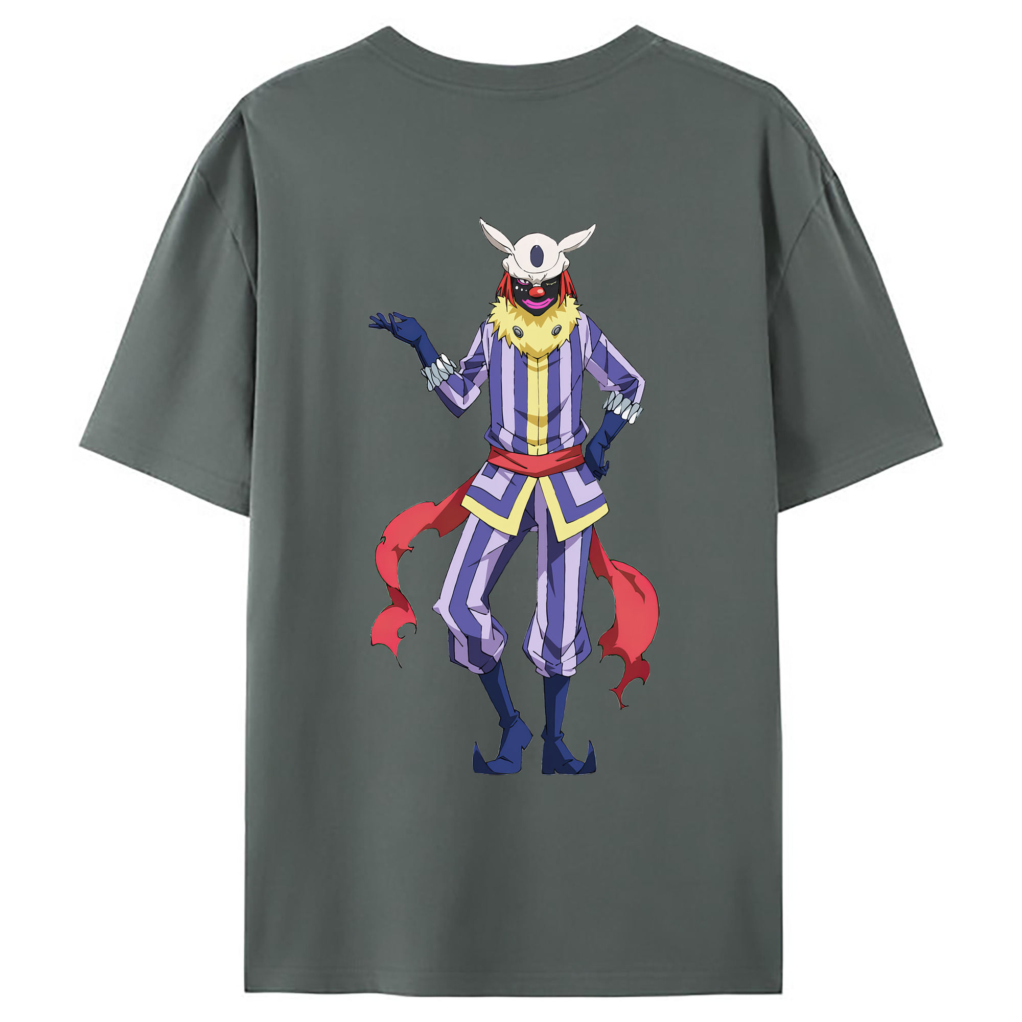 （画像用） 転スラ Regarding Reincarnated to Slime 綿100％ メンズ半袖Tシャツ（バックプリント） 通気性